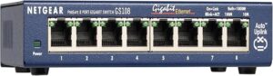 2. NETGEAR GS108 8-Port Gigabit Ethernet Unmanaged Switch